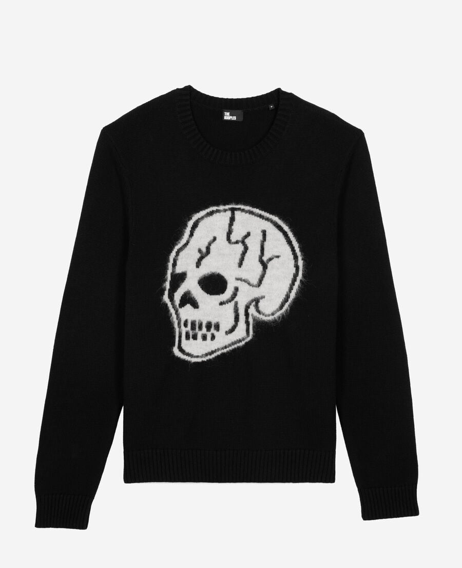 The Kooples MEN BLACK-ECRU black skull sweater