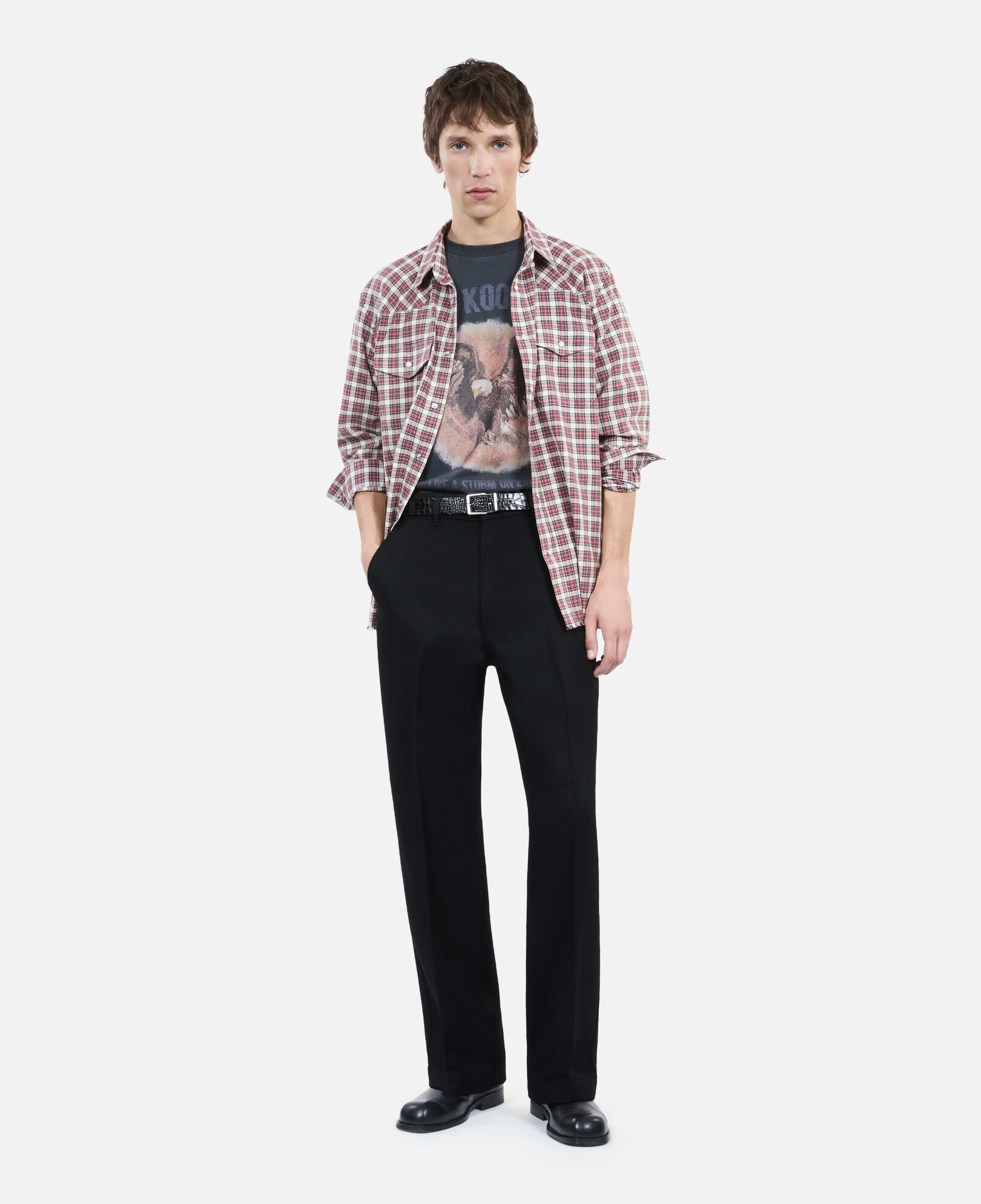 The Kooples MEN BLACK black wool trousers