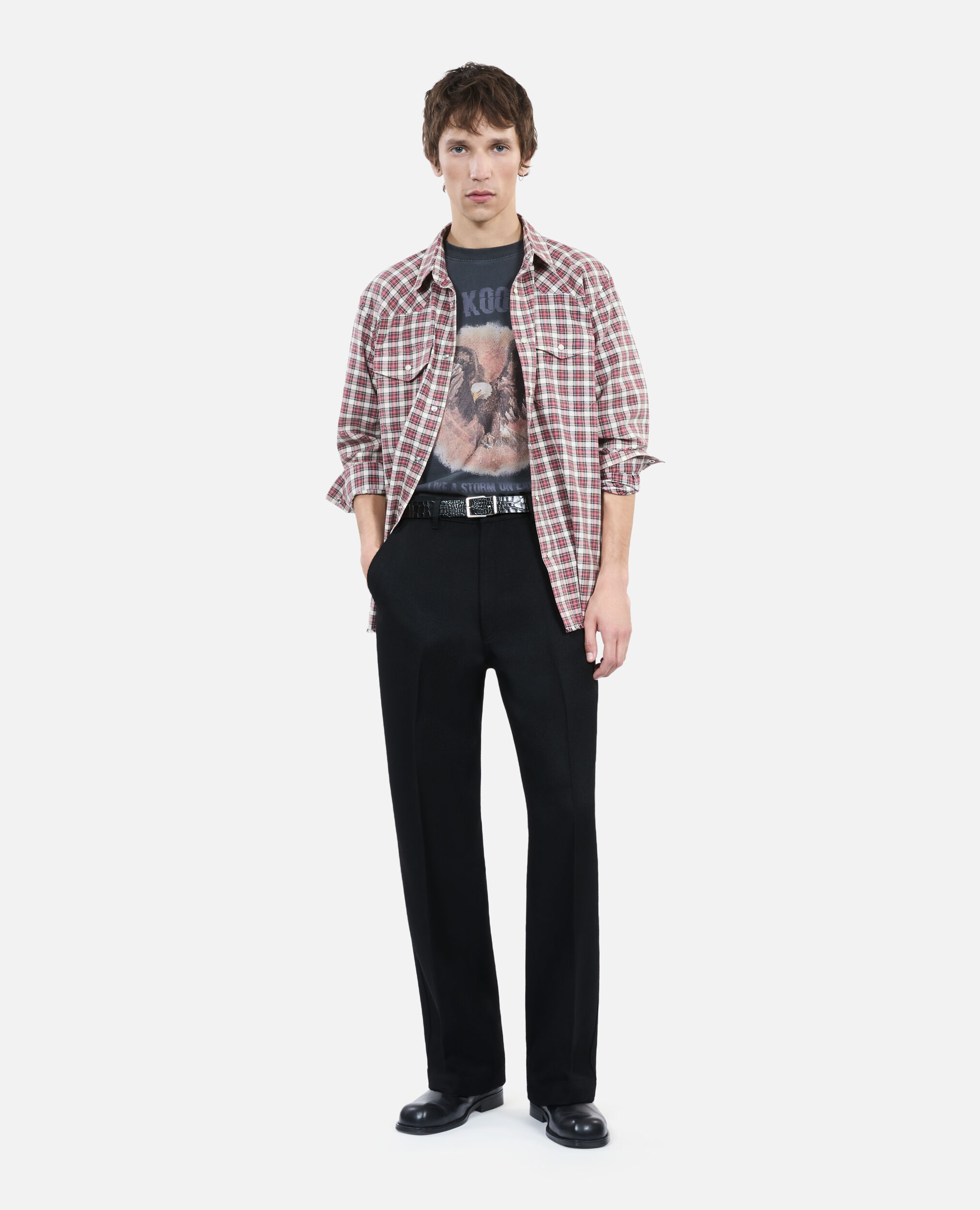 Black wool trousers, BLACK, hi-res image number null