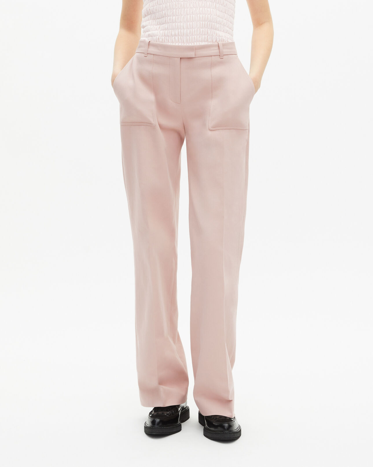 The Kooples WOMEN LILA light pink wide leg pants