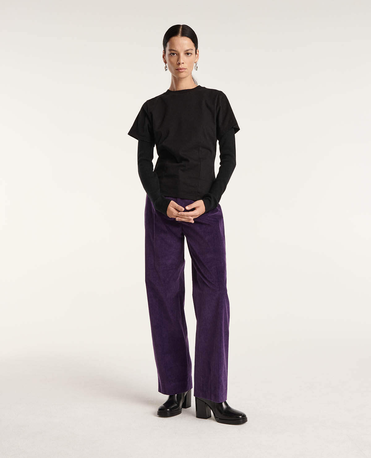Pantalon velours violet femme sales