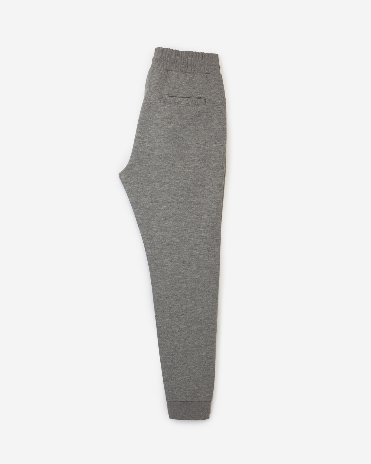 The Kooples MEN MIDDLE GREY MELANGE skinny heather grey joggers w/leather badge