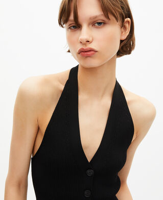 The Kooples WOMEN BLACK black mesh top