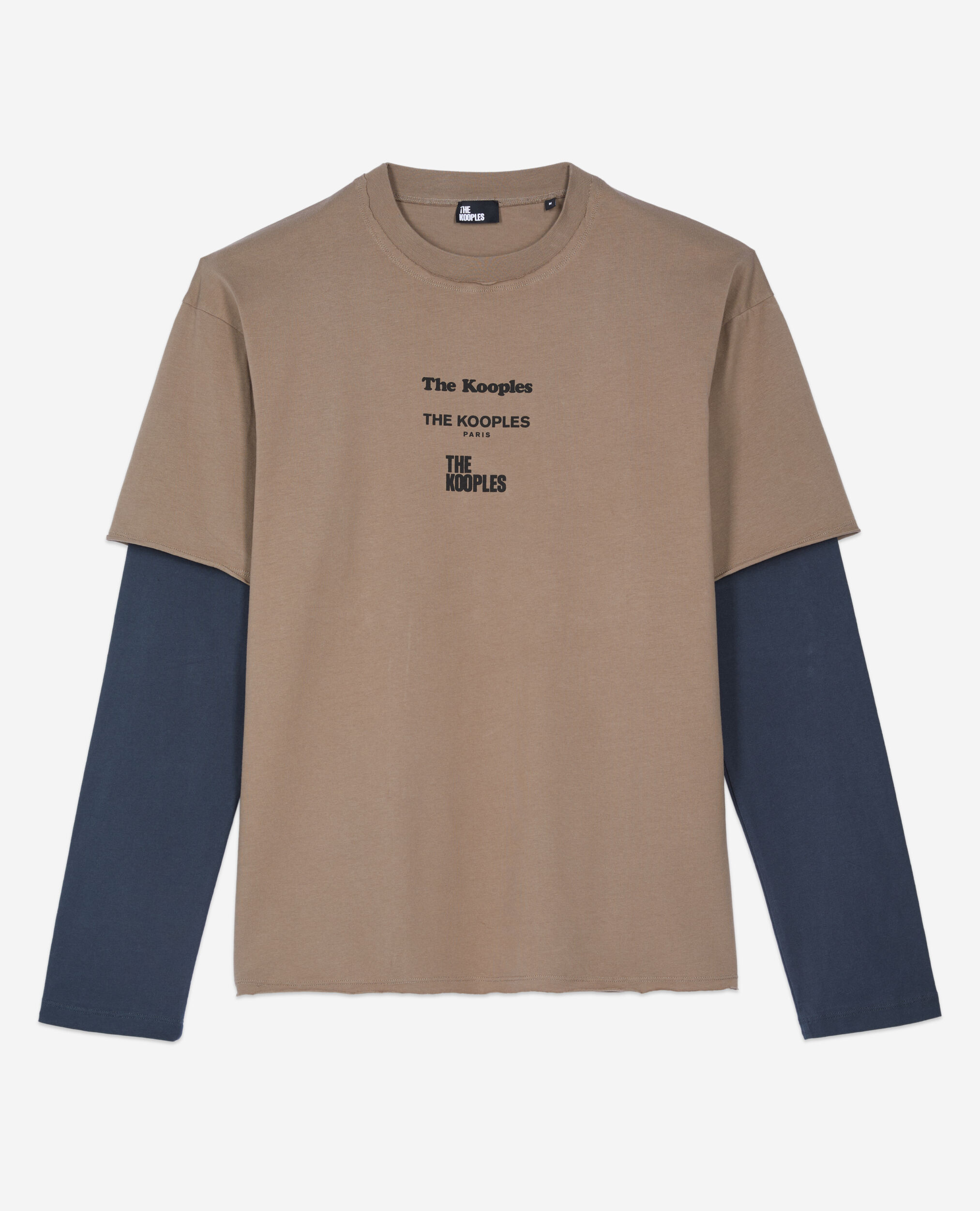 Langärmeliges, khakifarbenes T-Shirt, BEIGE KAKI, hi-res image number null