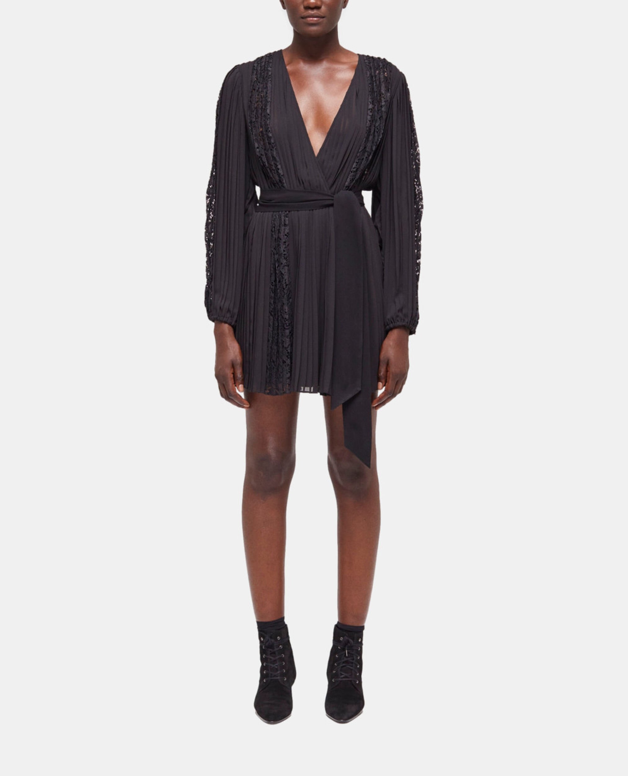 Short black lace dress, BLACK, hi-res image number null