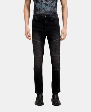The Kooples HOMME BLACK WASHED jean biker slim noir