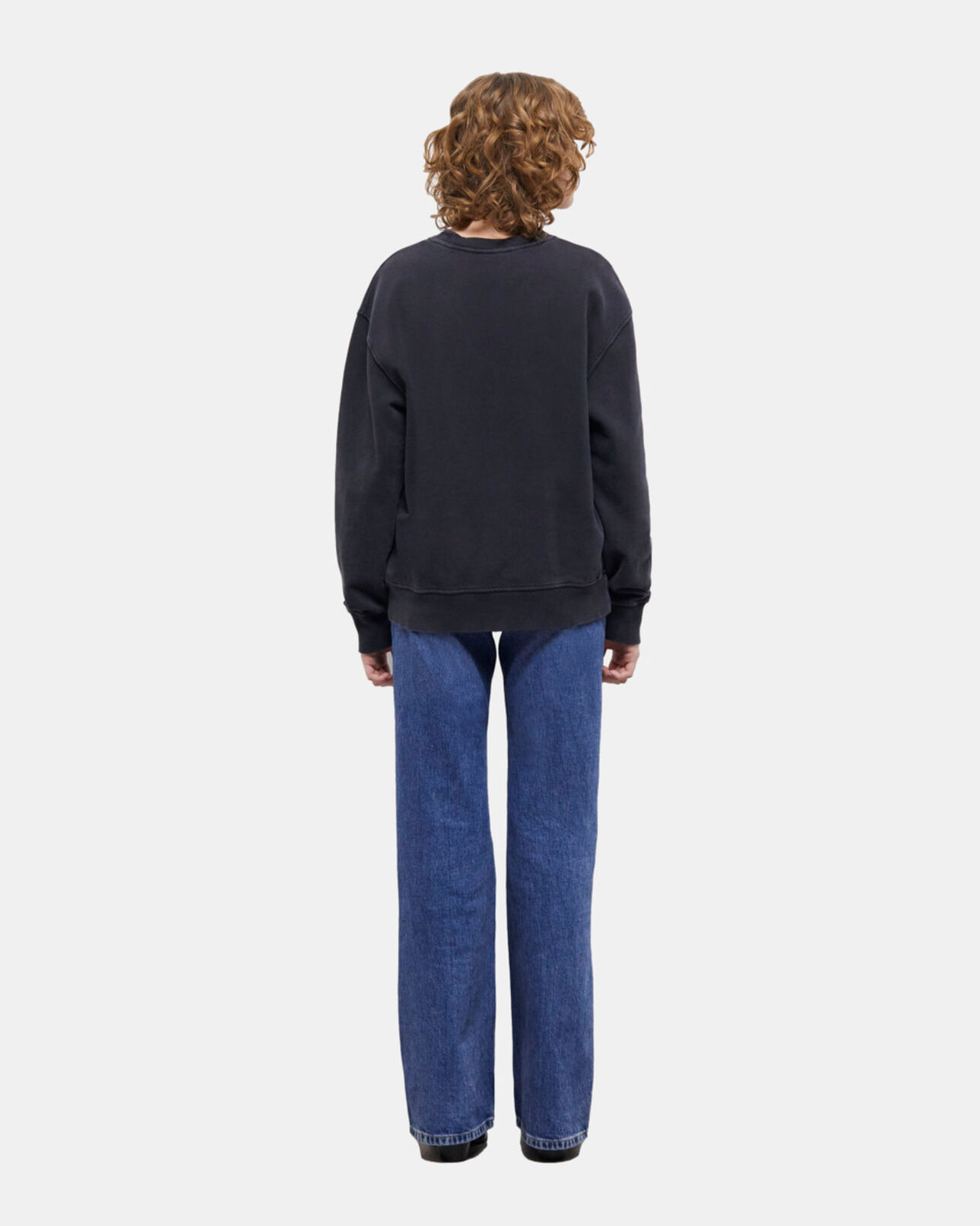 The Kooples WOMEN BLACK WASHED black screen print sweatshirt