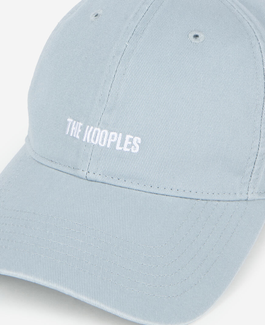 The Kooples MIXED BLUE GREY blue embroidered logo cap