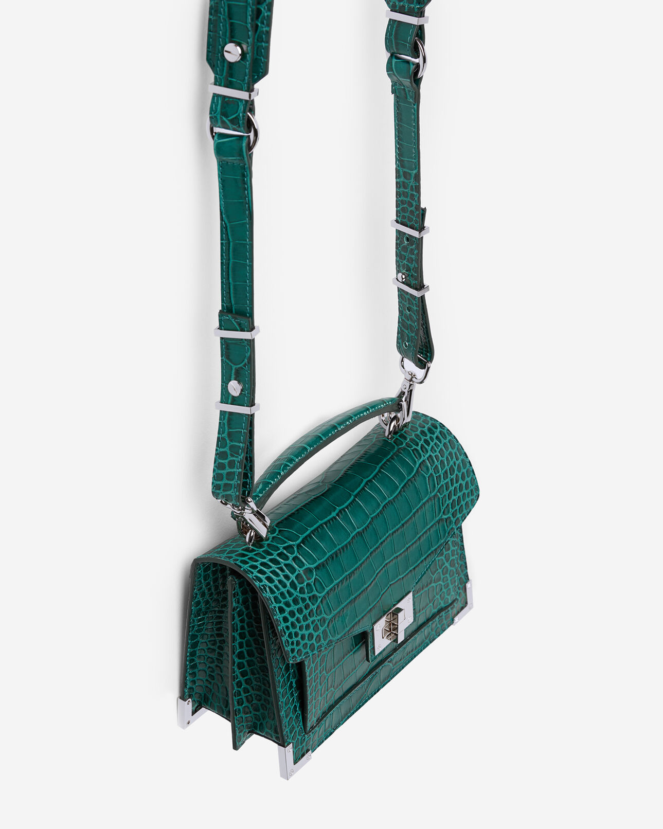 The Kooples DAMEN EMERAUDE emily small-tasche mit krokooptik in smaragdgrün