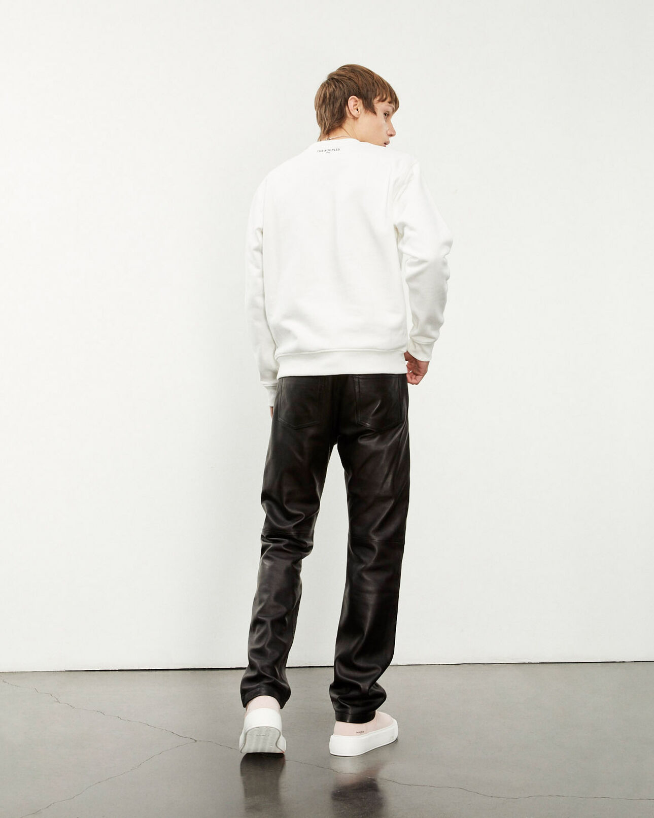 The Kooples HOMME OFF WHITE sweat coton écru à fleurs brodées
