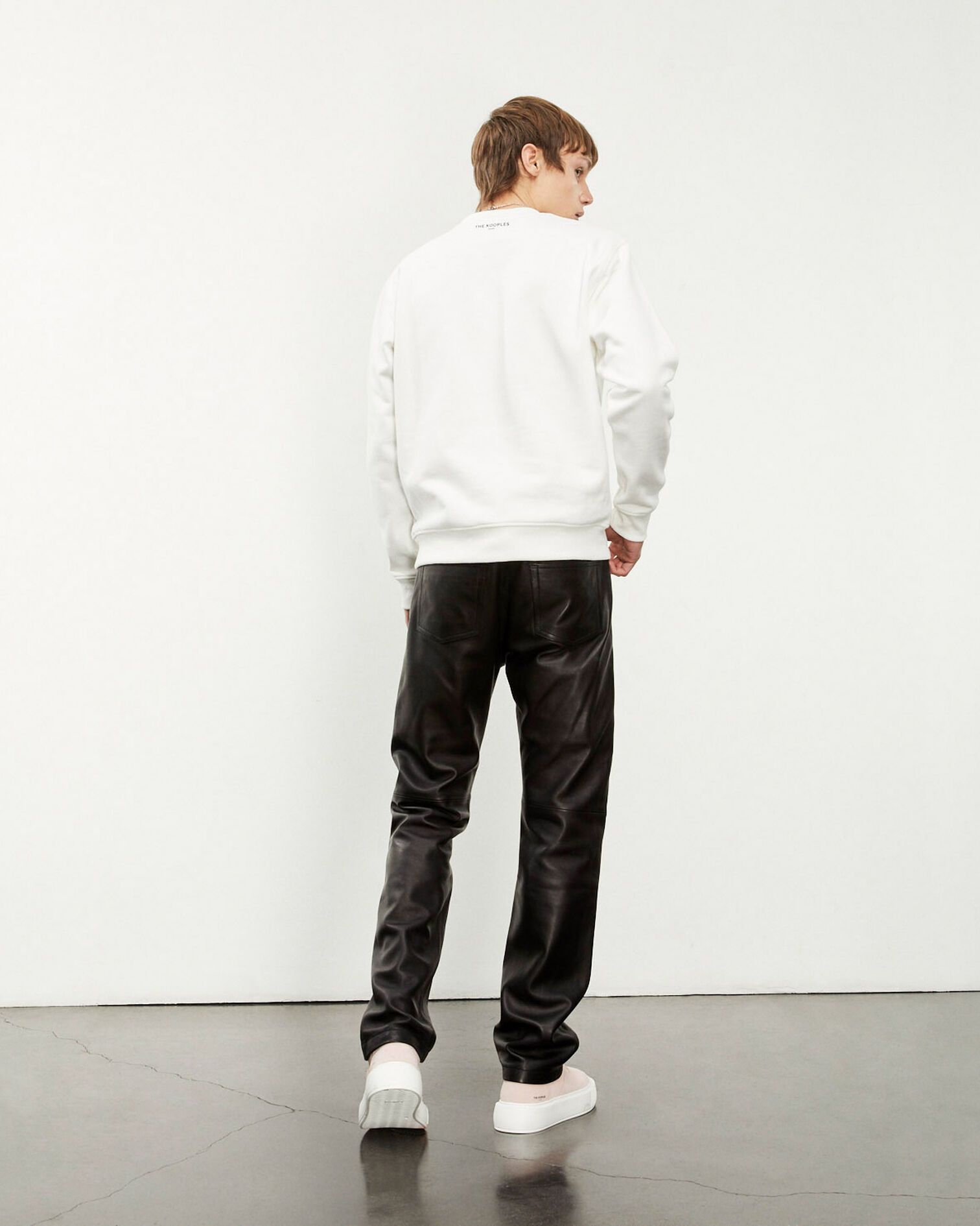 Sweat coton écru à fleurs brodées, OFF WHITE, hi-res image number null