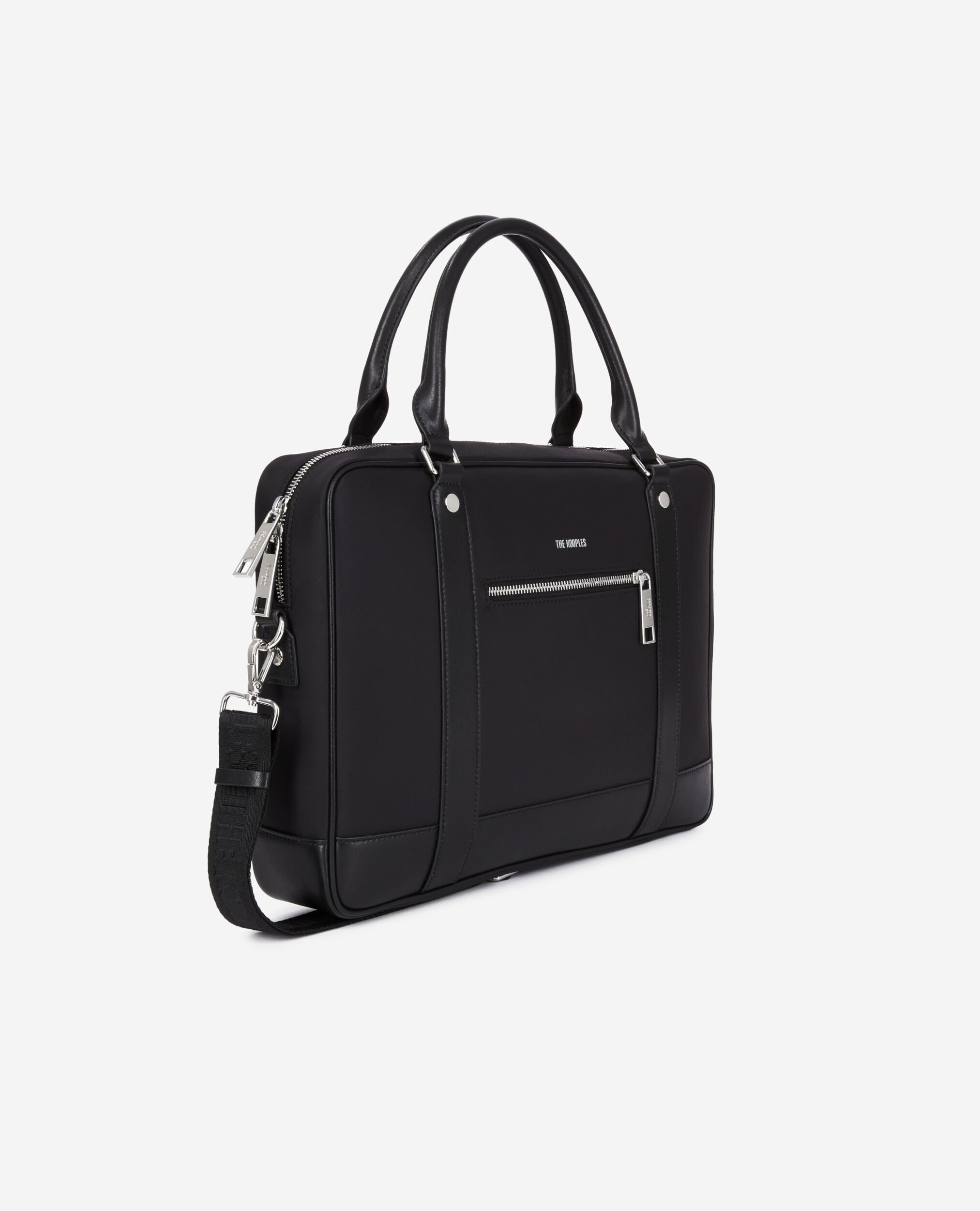 Briefcase in black leather and nylon fiber The Kooples Ireland