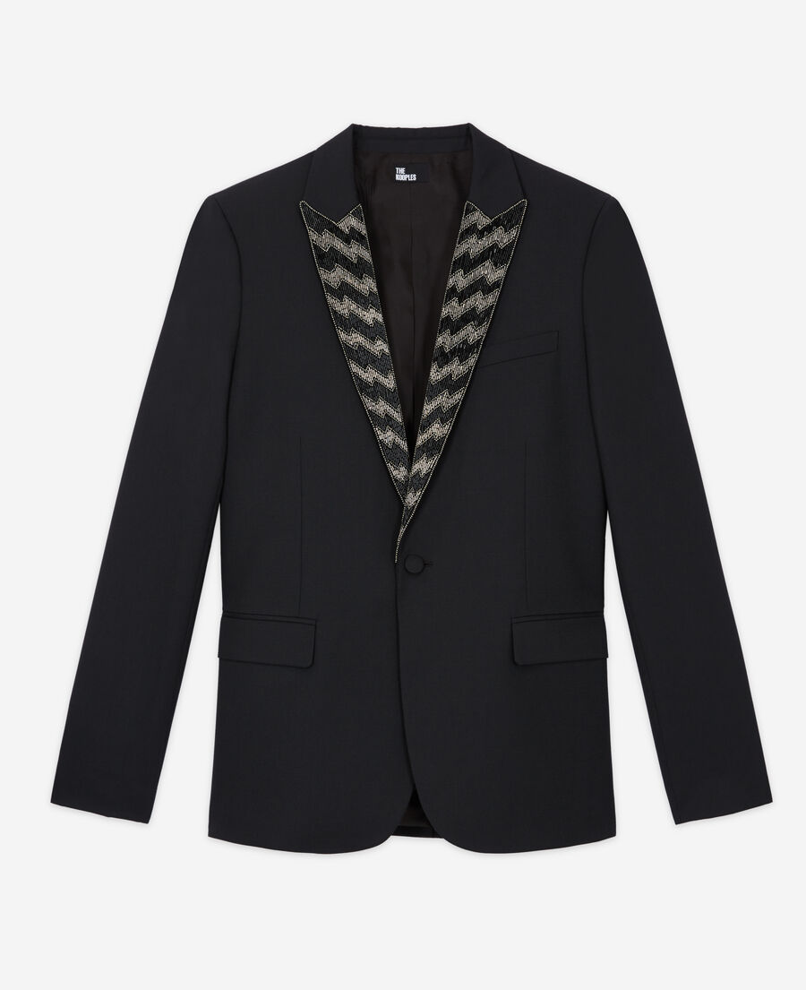 black lapel jacket