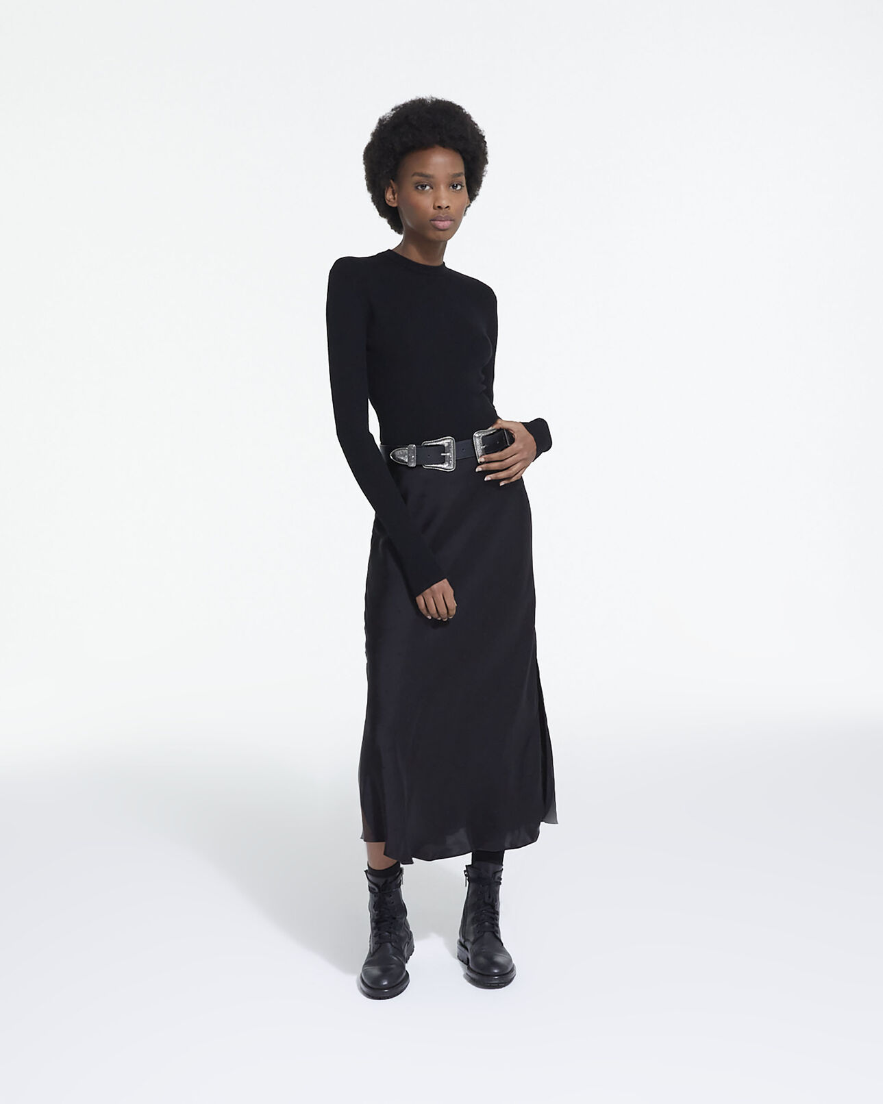The Kooples WOMEN BLACK black wool sweater