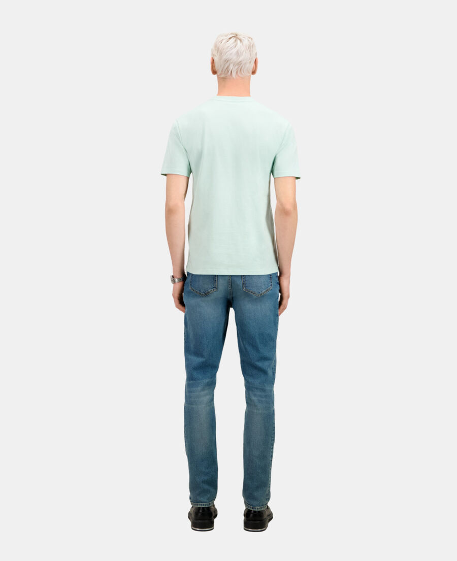 t-shirt homme vert avec broderie vintage skull