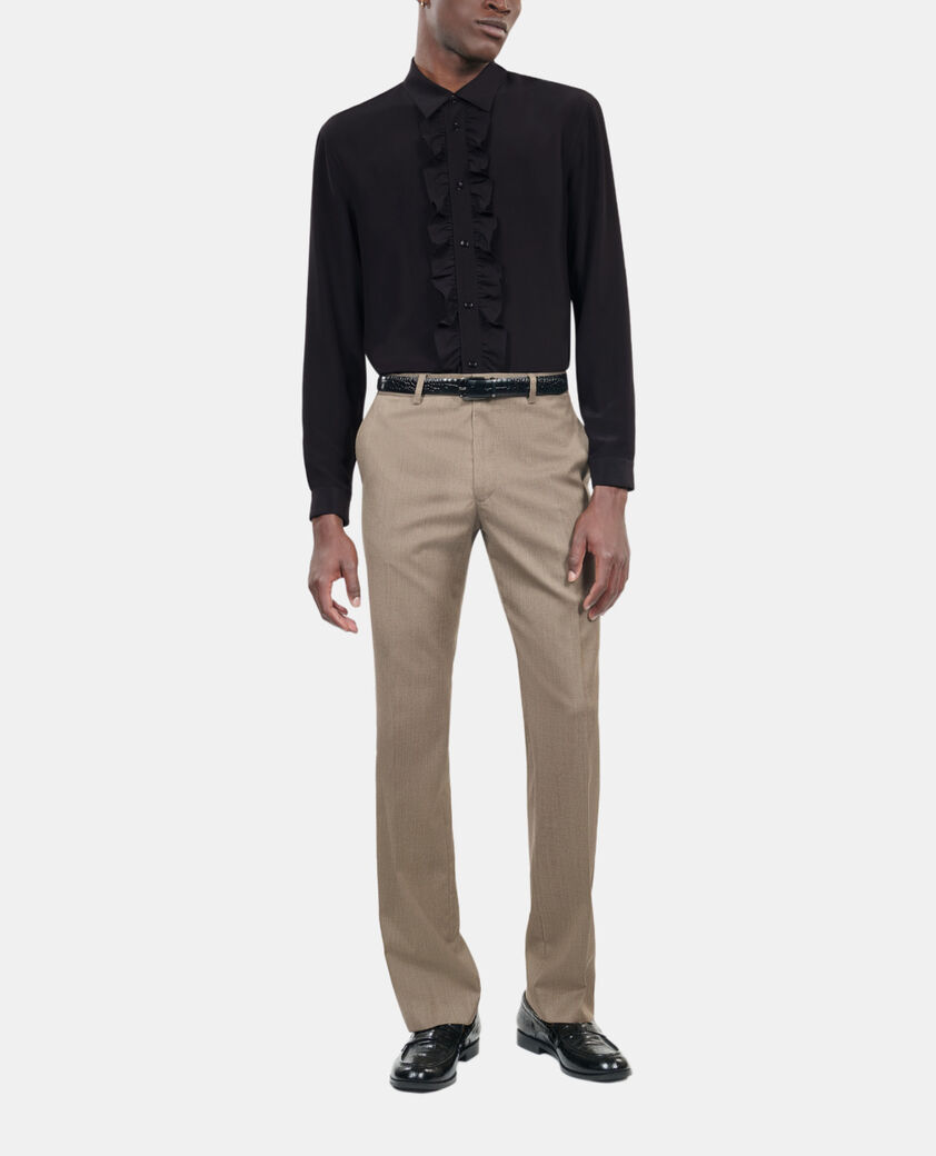 The Kooples HOMME BLACK chemise en soie noire