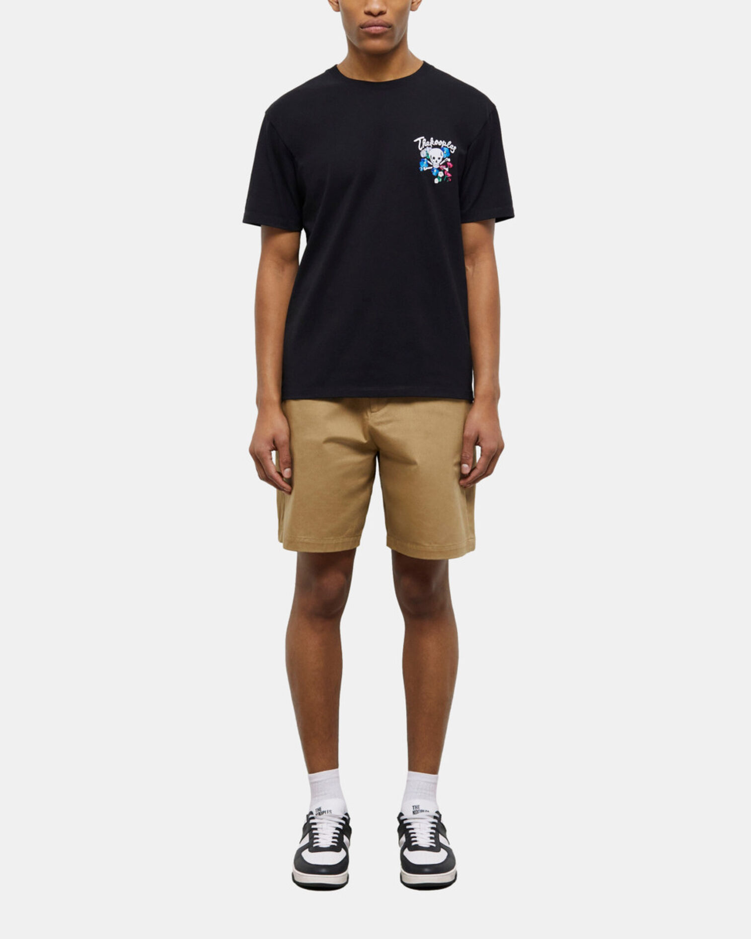 T-shirt Homme noir avec broderie, BLACK, hi-res image number null