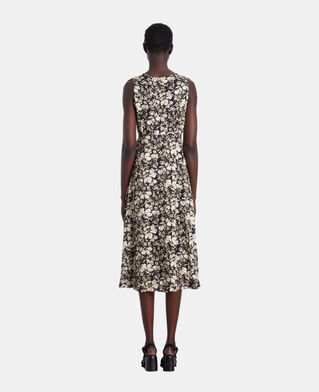 The Kooples WOMEN BLACK BROWN sleeveless long printed dress