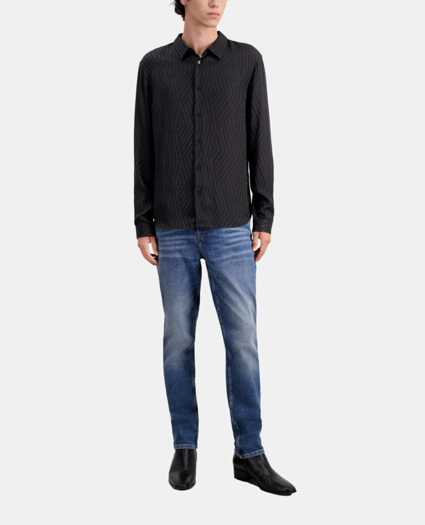 The Kooples HOMME BLACK chemise noire jacquard géometrique