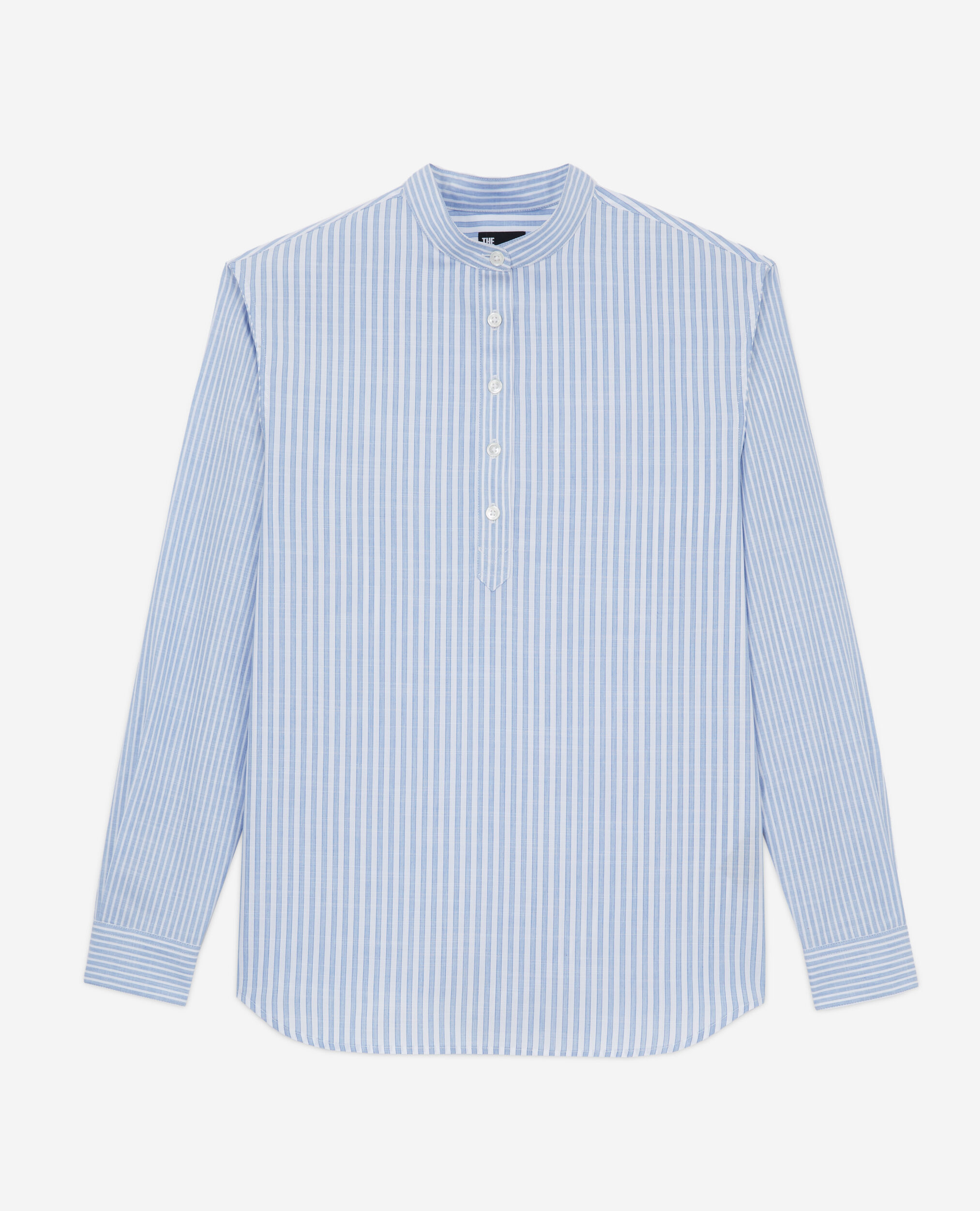 Blue striped shirt, BLUE WHITE, hi-res image number null