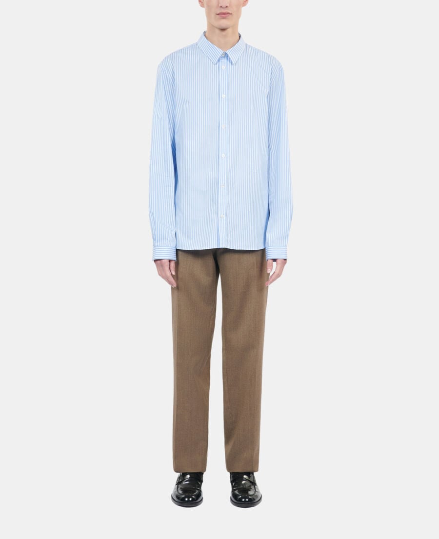 The Kooples HOMME BLUE WHITE chemise formelle &agrave; rayures 