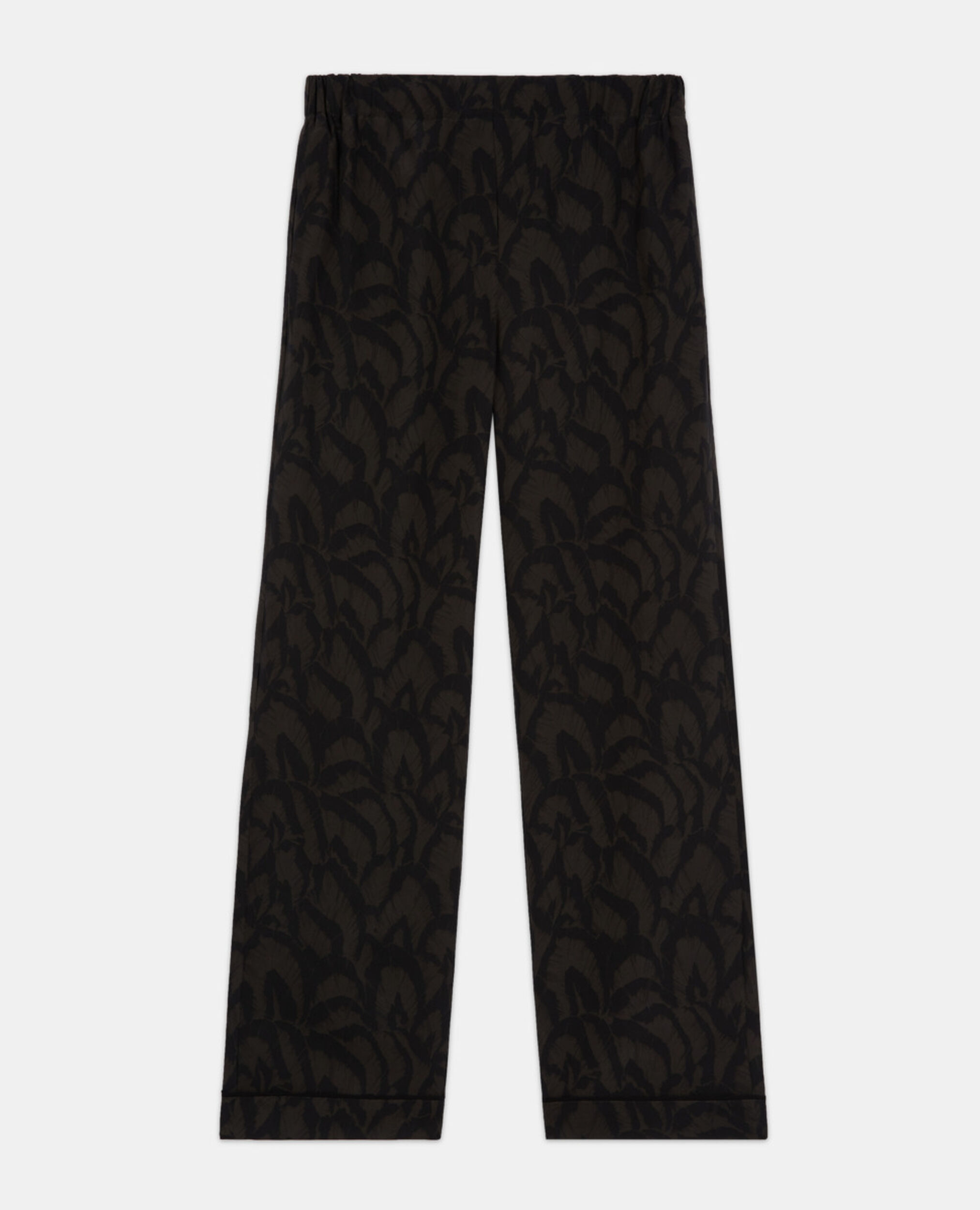Printed silk pants, KAKI BLACK, hi-res image number null