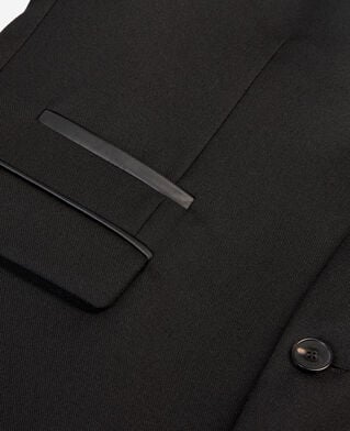 The Kooples H BLACK black wool blazer with leather details