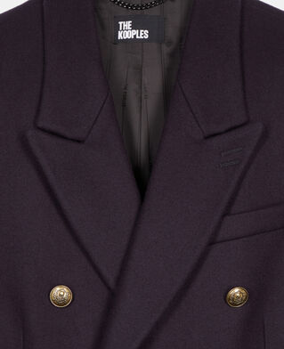 The Kooples MEN NAVY long navy blue wool blend coat