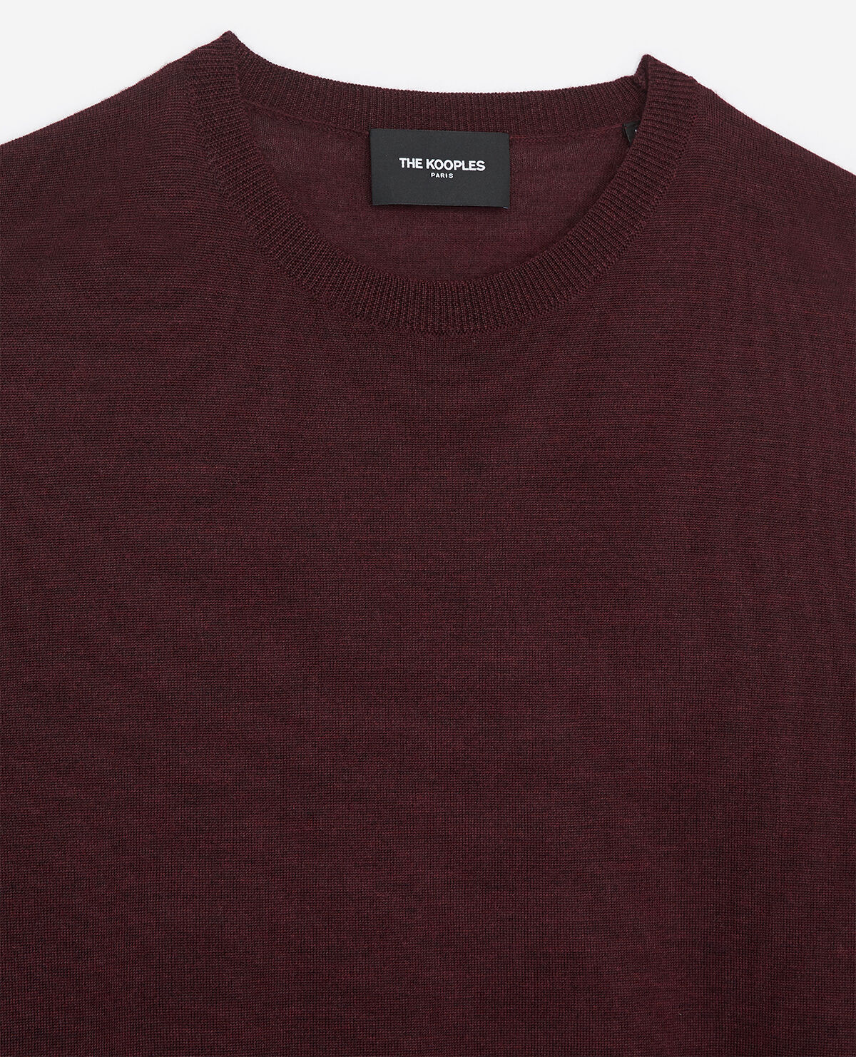 Burgundy slim fit wool cashmere sweater The Kooples