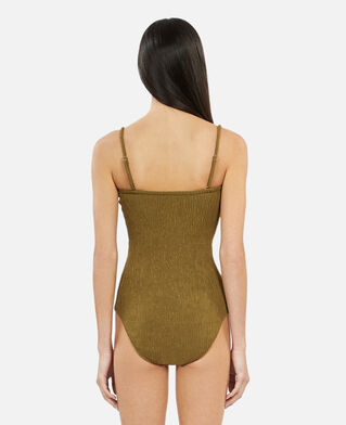 The Kooples F KAKI the kooples x luz one-piece strapless khaki swimsuit