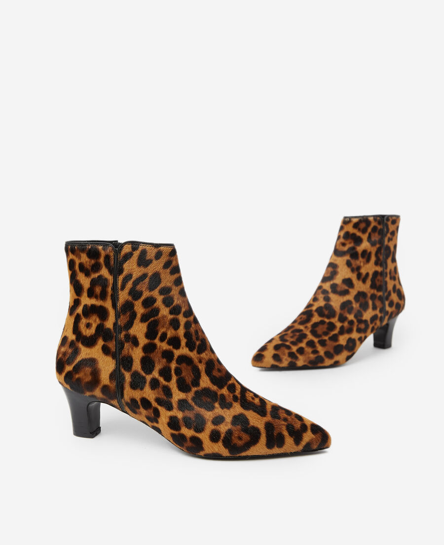Leopard-print ankle boots