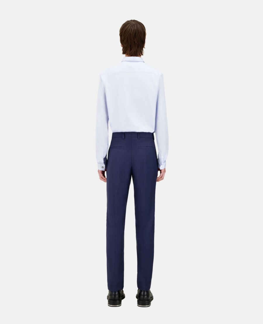 The Kooples HOMBRE NAVY pantalón traje microcuadros azul marino lana