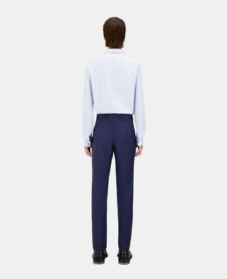 The Kooples HERREN NAVY marineblaue anzughose aus wolle mit mikrokaromuster