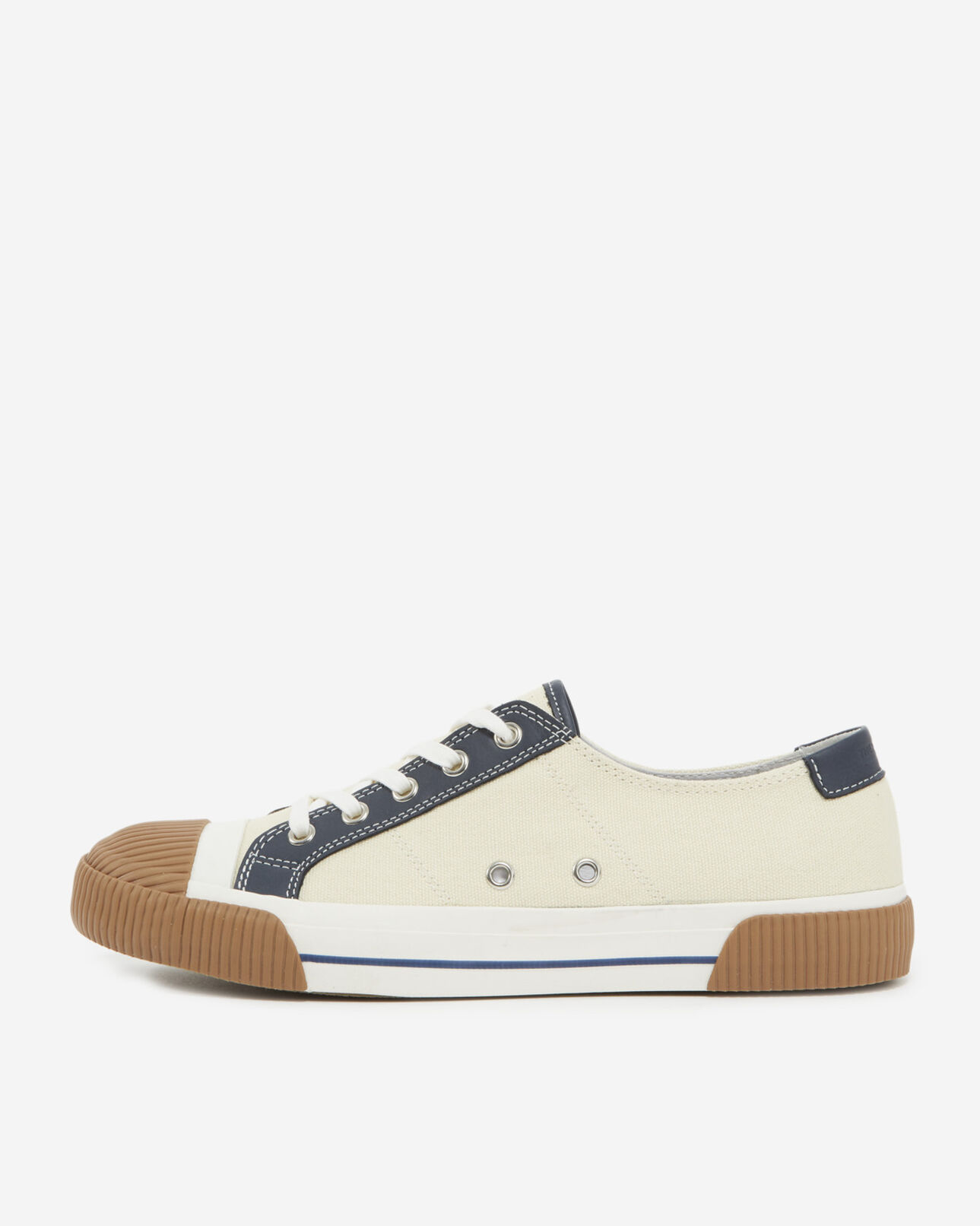 The Kooples MIXED ECRU ecru low-top canvas sneakers with detail