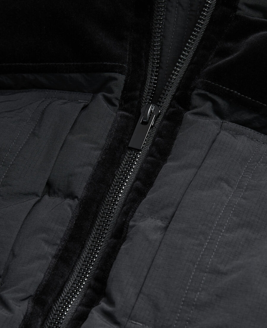 black sleeveless down jacket