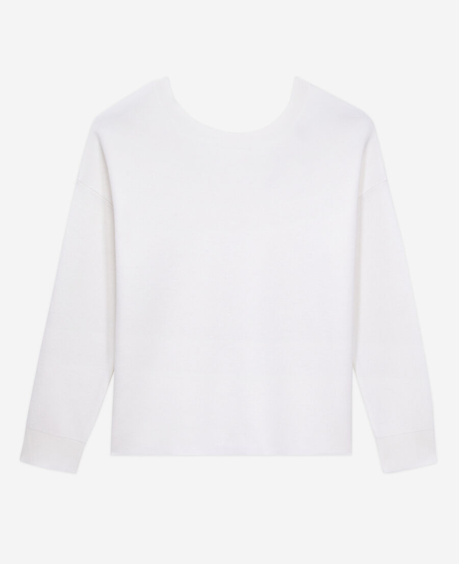 The Kooples DAMEN ECRU pullover mit knopfleiste am rücken