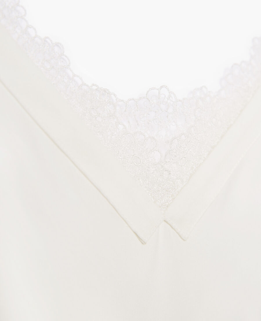 The Kooples F ECRU white camisole with lace detail