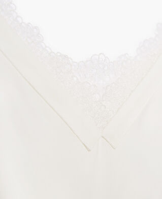 The Kooples F ECRU white camisole with lace detail