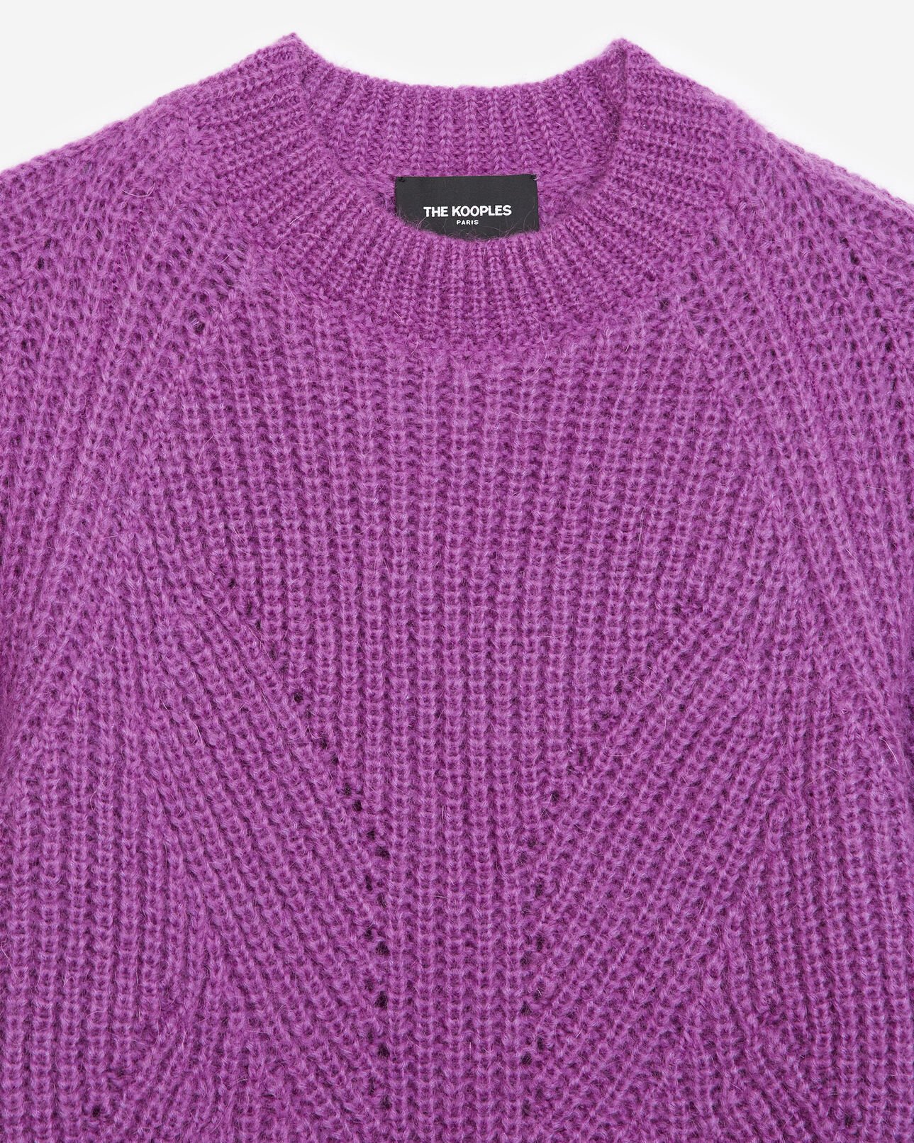The Kooples FEMME PURPLE pull maille violet à manches bouffantes