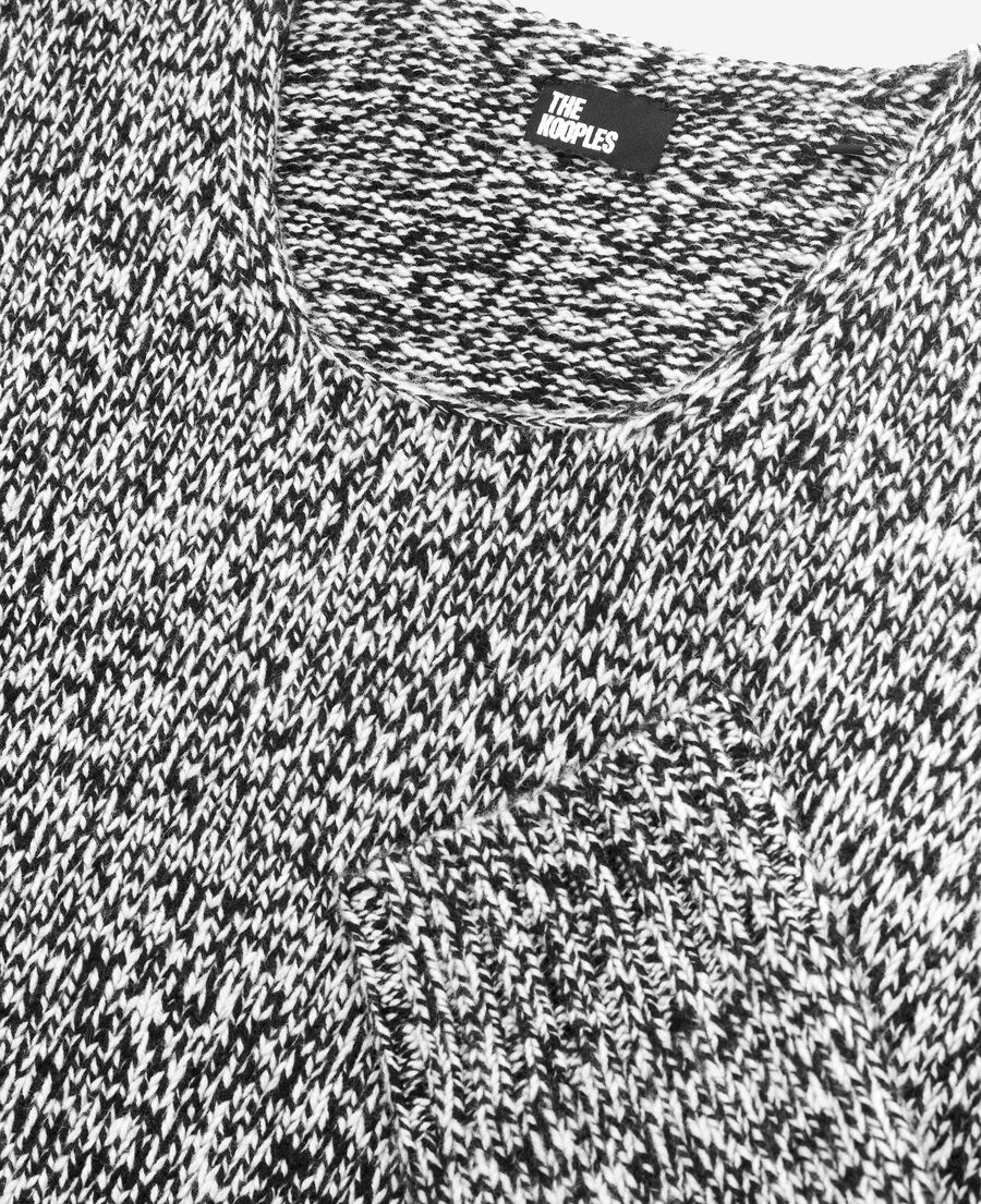 The Kooples H BLACK WHITE black and white mouliné wool sweater