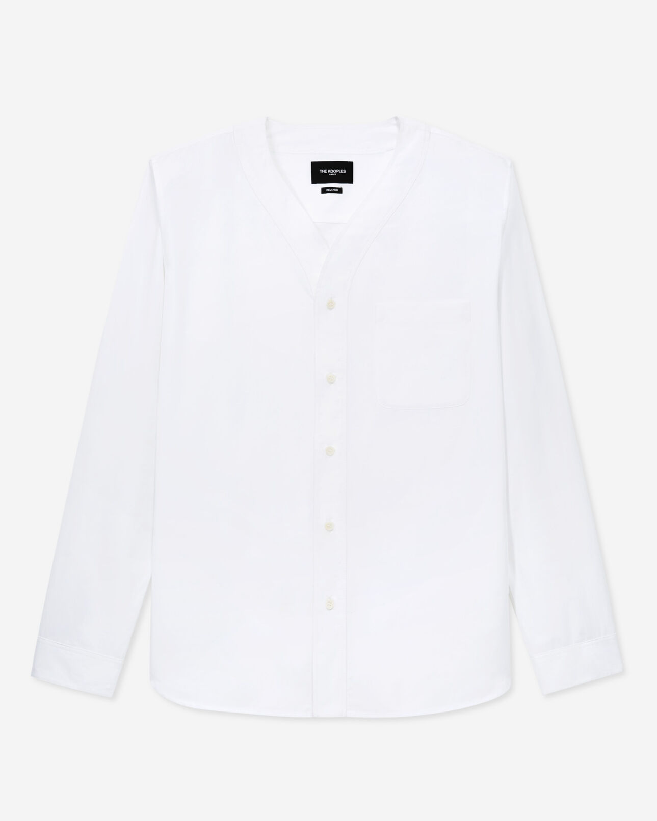 The Kooples MEN WHITE shirt with baseball collar