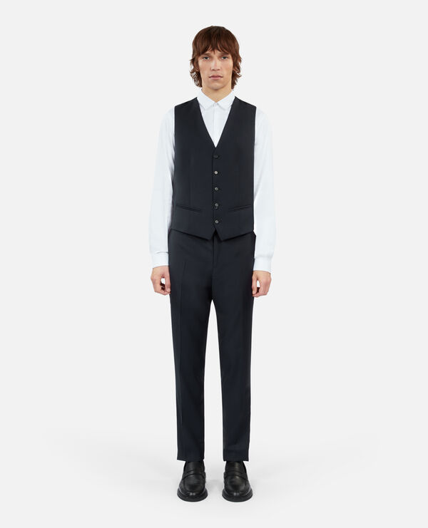 navy blue wool suit waistcoat