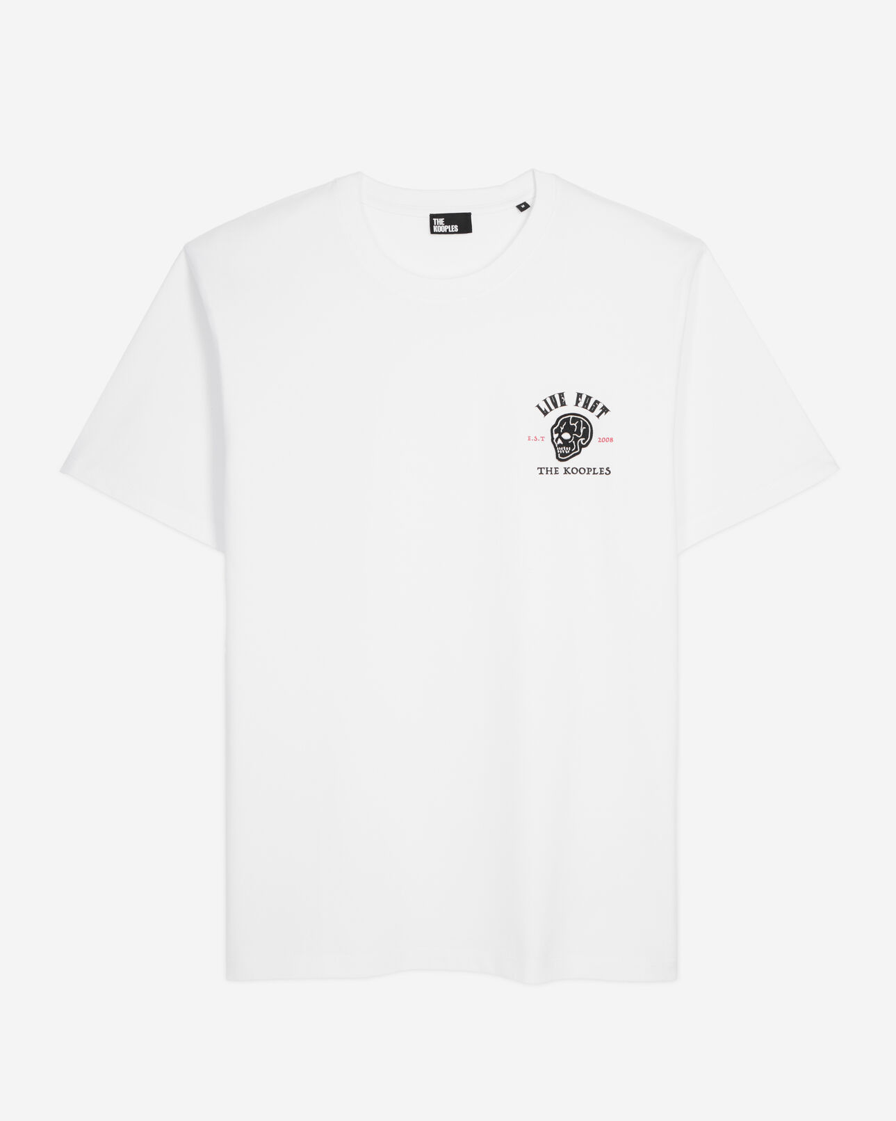The Kooples HERREN WHITE weißes t-shirt mit „live fast“-schriftzug