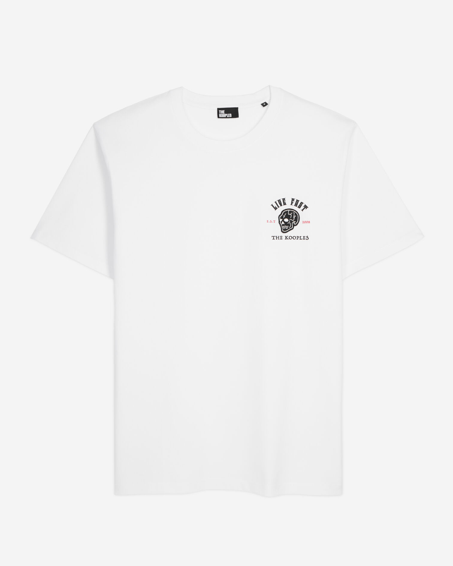 Weißes T-Shirt mit „Live fast“-Schriftzug, WHITE, hi-res image number null