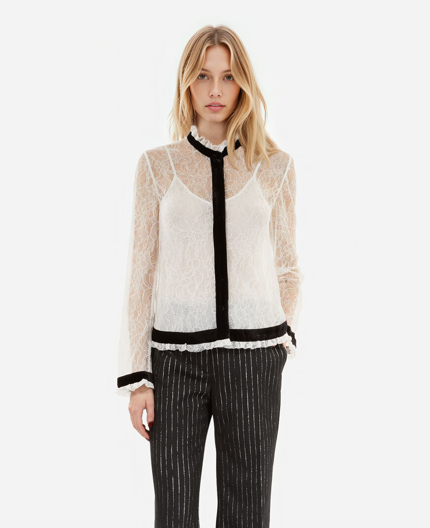 The Kooples WOMEN ECRU ecru lace shirt