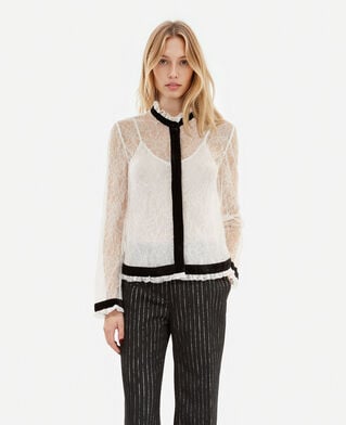 The Kooples DAMEN ECRU hemd aus ecrufarbener spitze