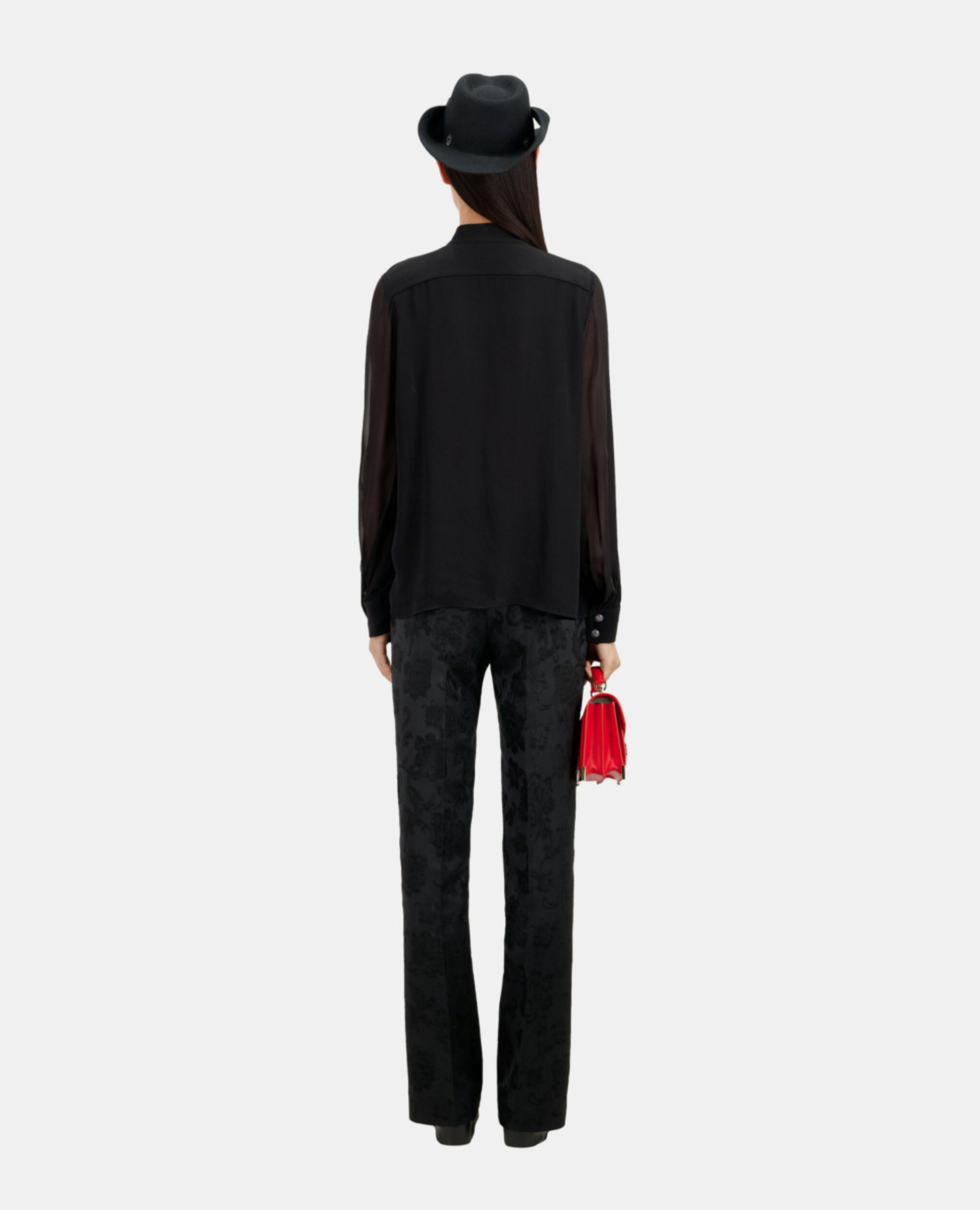 Black top with bijou buttons, BLACK, hi-res image number null