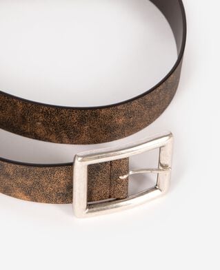 The Kooples WOMEN BROWN brown vintage-effect leather belt