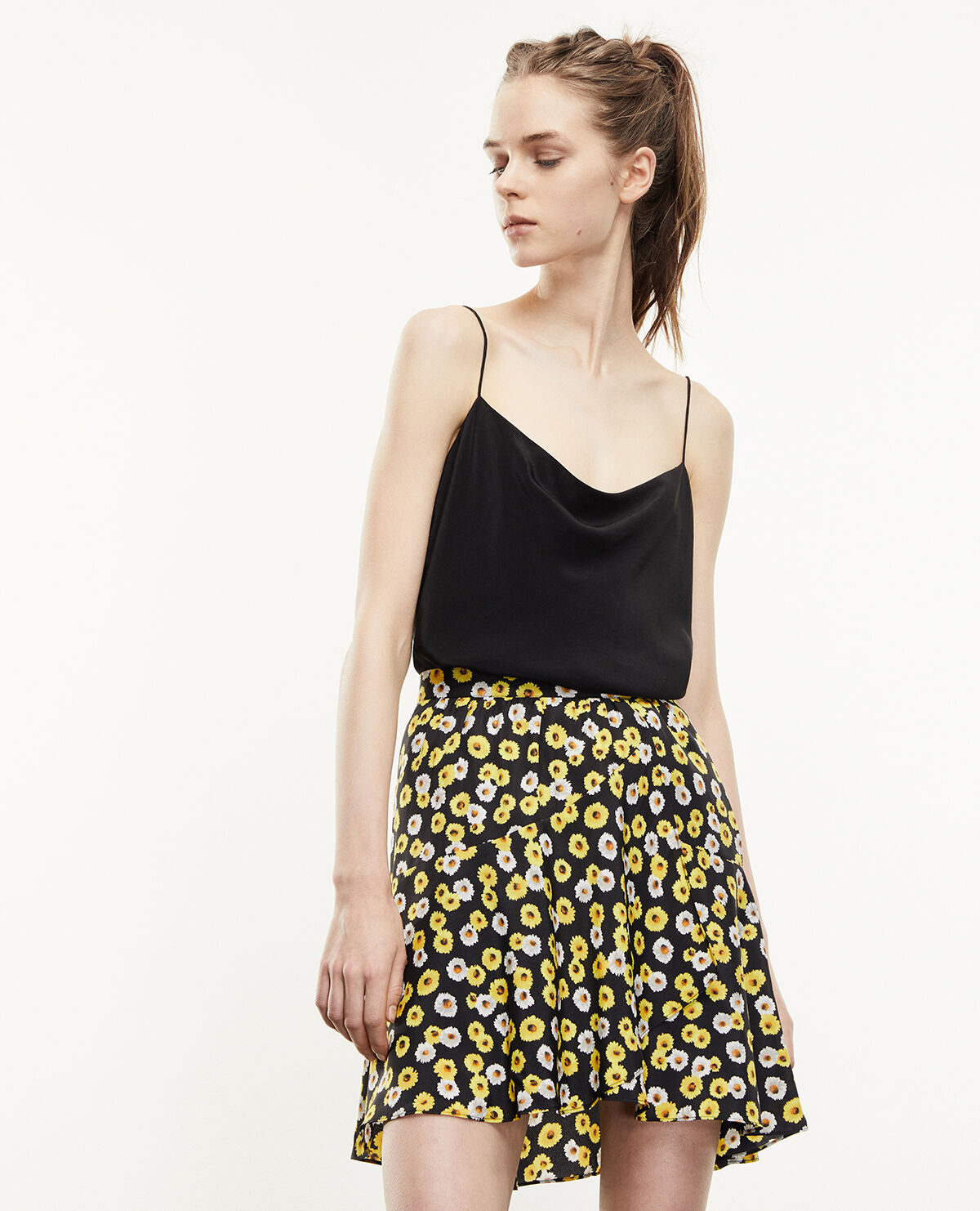 Black and white yellow skirt clearance