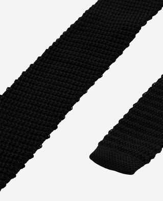 The Kooples HOMME BLACK cravate en tricot de soie noire